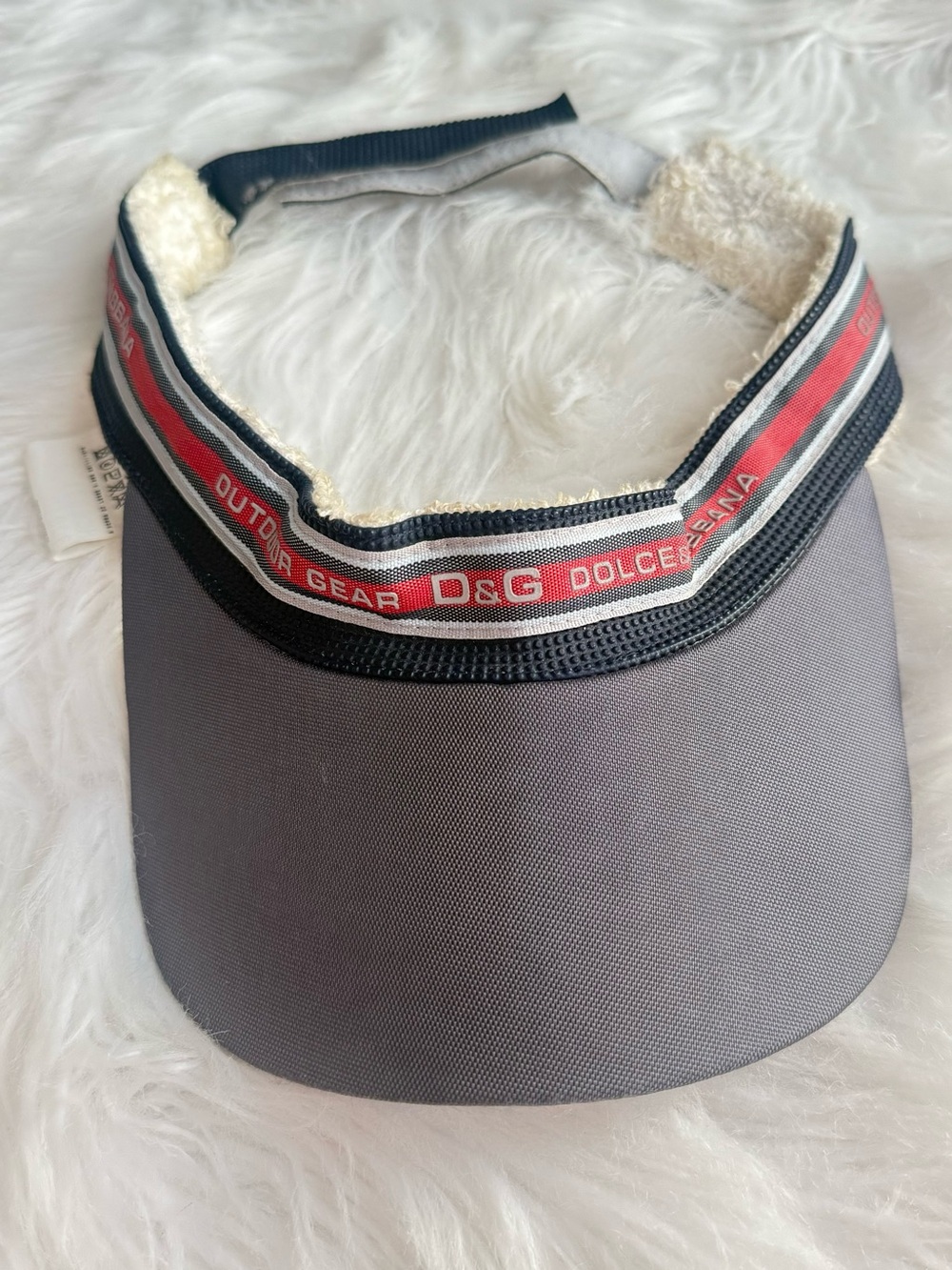 Vintage Dolce & Gabbana D&G Outdoor Gear Gray Logo Visor Y2K Rare 90's 2000's